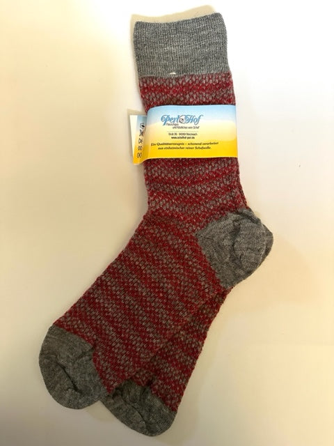 Schafwollsocke - Dünnstrick, Muster