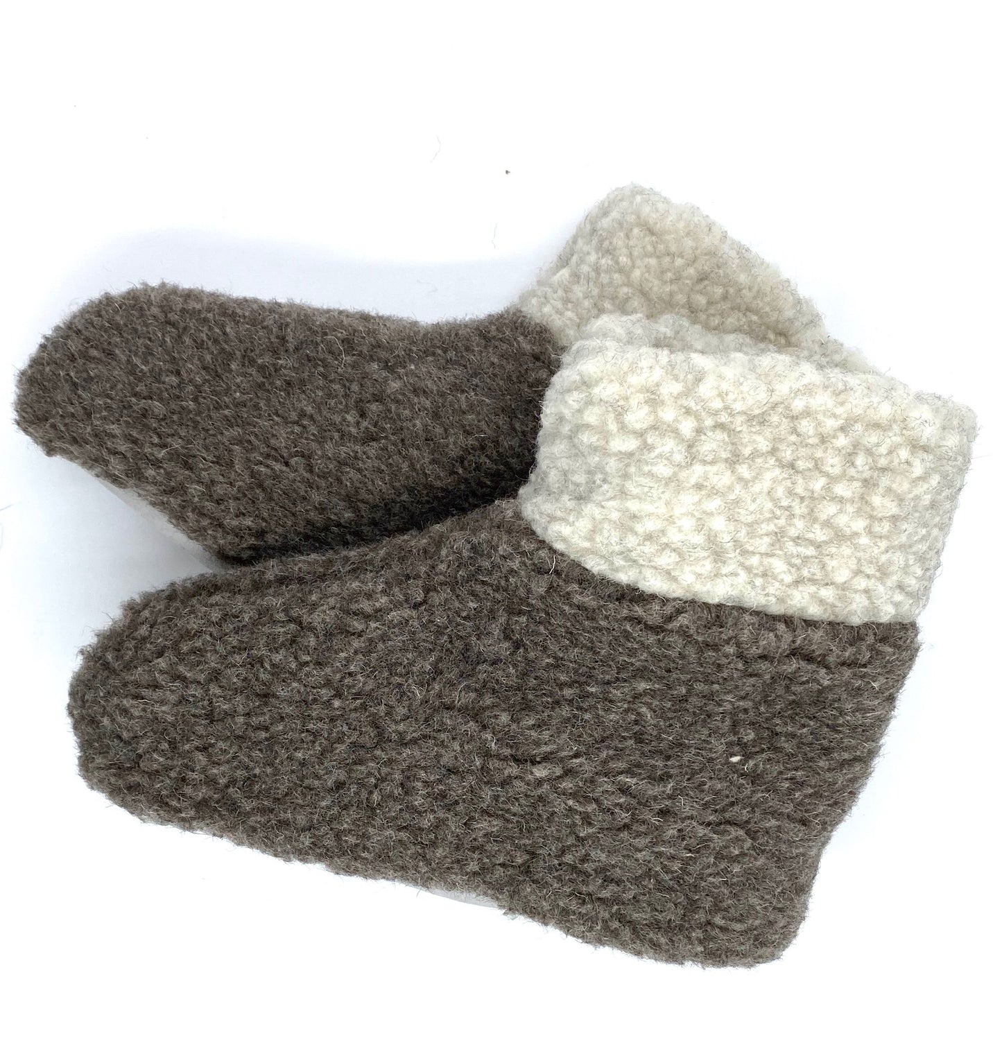 Wollhausschuh mit Ledersohle