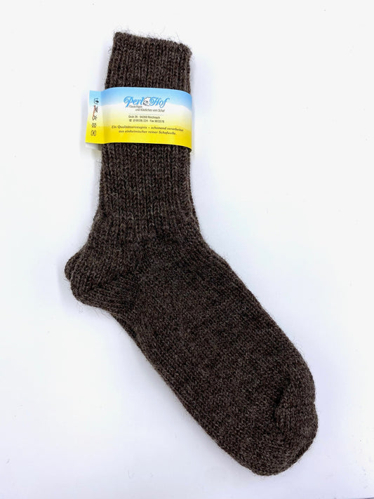 Schafwollsocke - Dickstrick, einfarbig