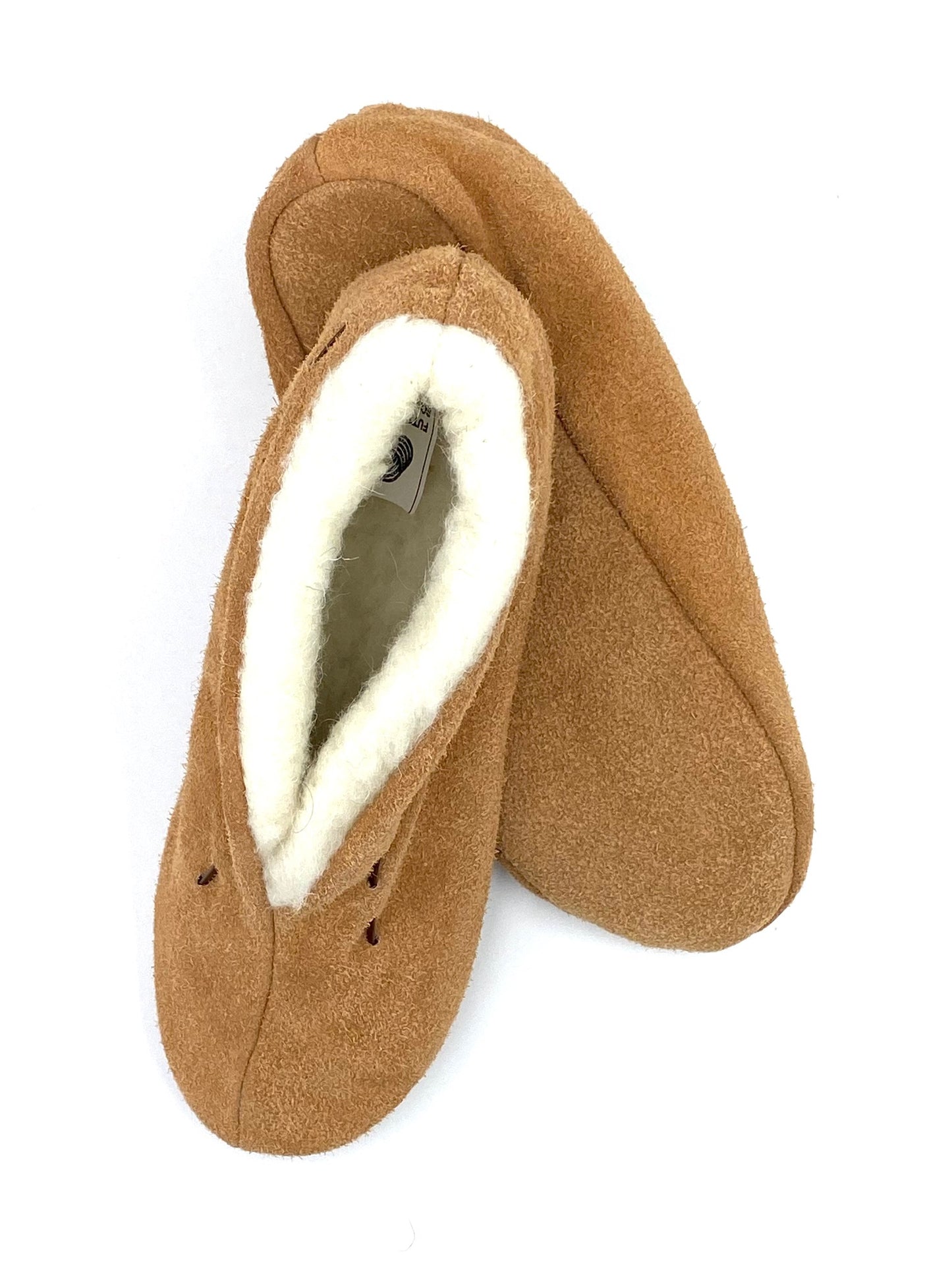 Woll-Mokassin mit Leder-Sohle