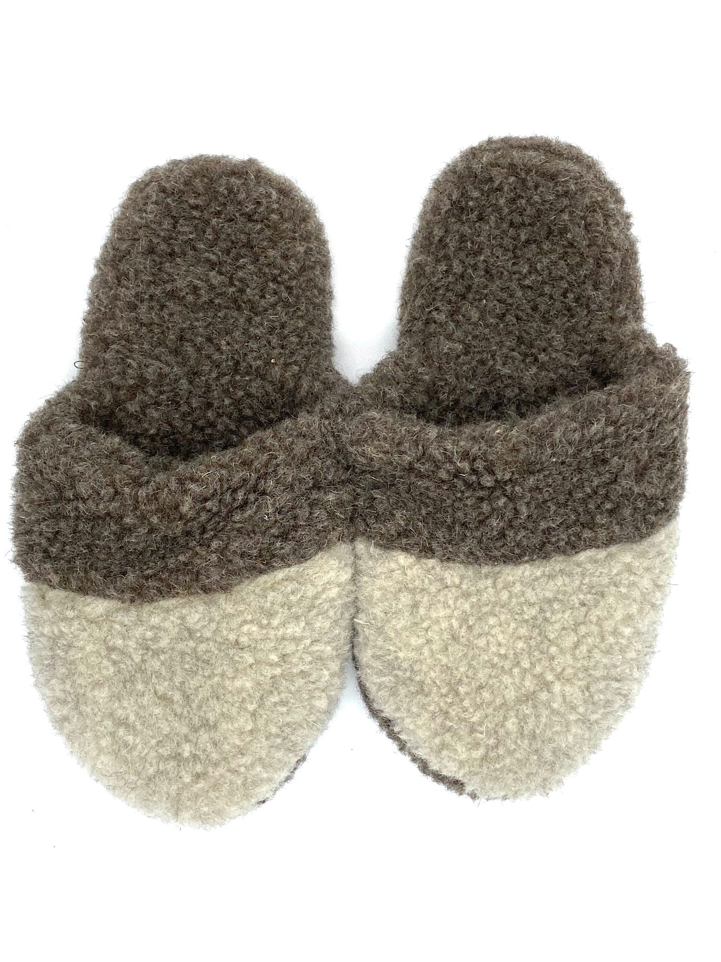 Pantoffel aus Schurwolle mit Ledersohle