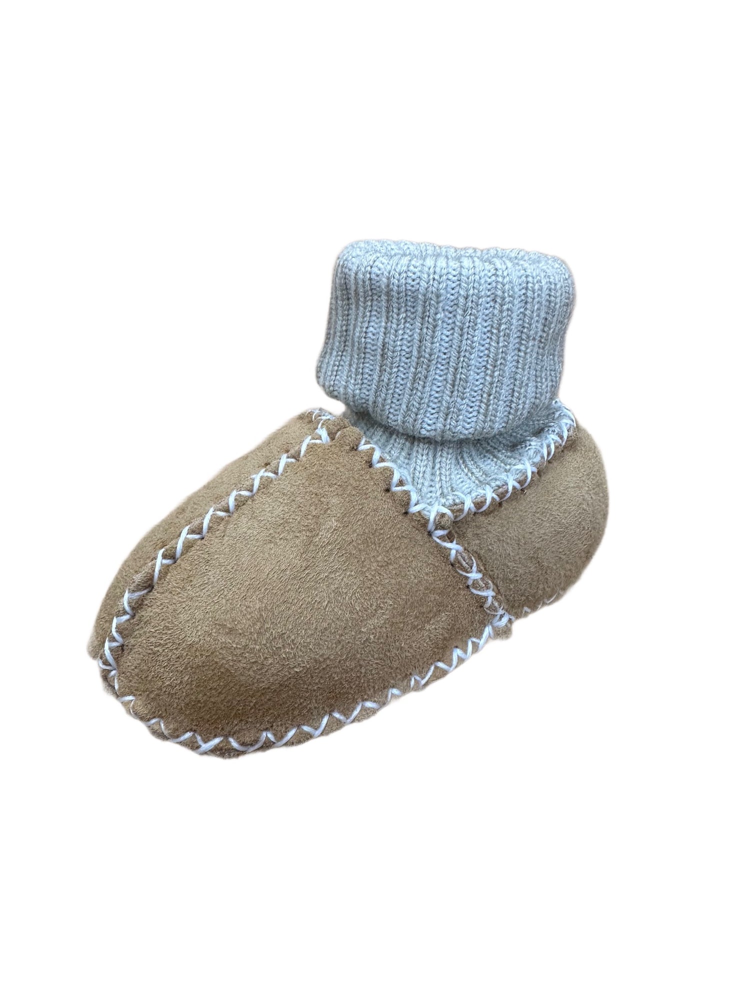 Baby-Fellschuhe mit Strickbund