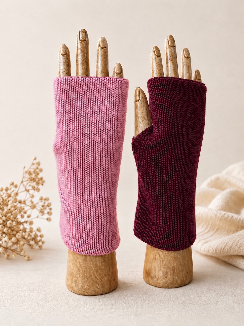 Handstulpen rosa/weinrot (224382)
