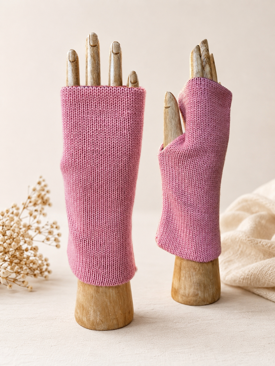 Handstulpen rosa/weinrot (224382)