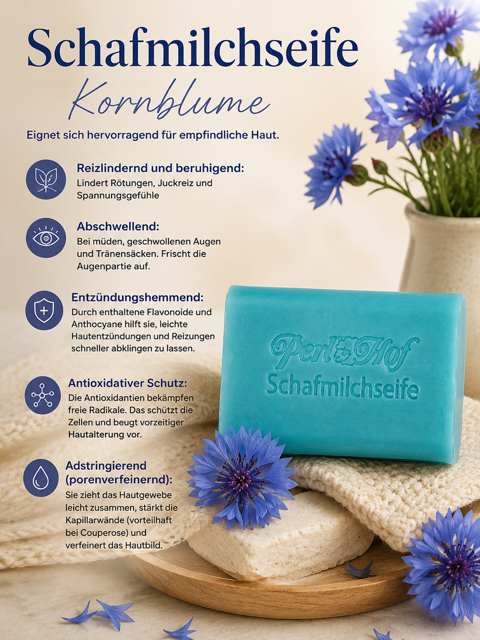 Schafmilchseife Kornblume