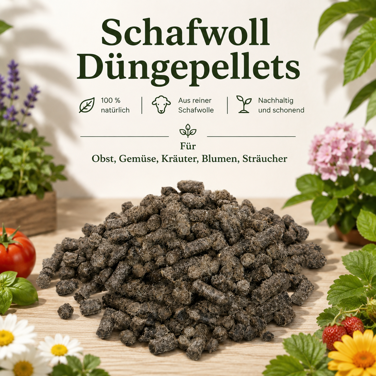 Schafwoll-Düngepellets