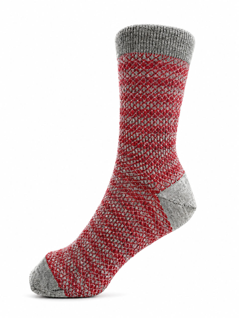 Wollsocken DS, rot-grau