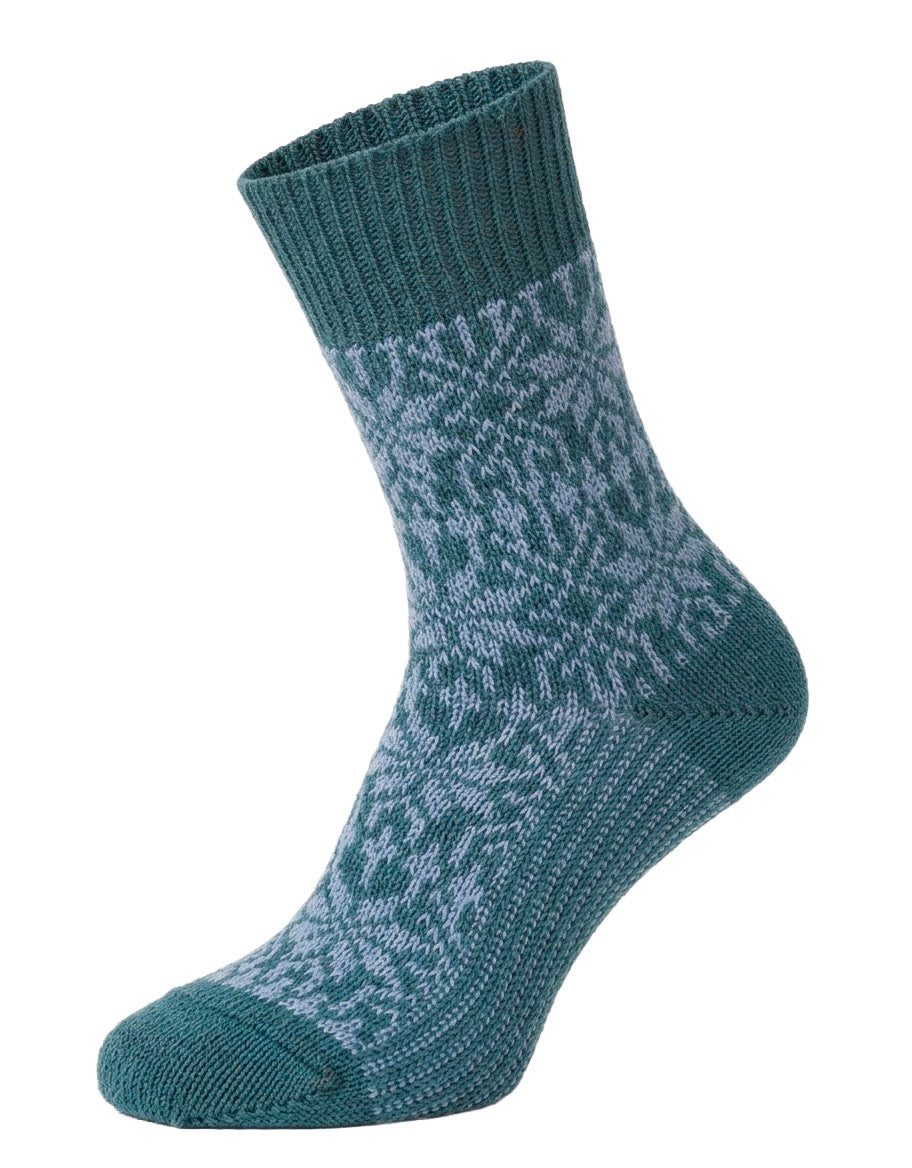 Wollsocken Norway, petrol-hellblau