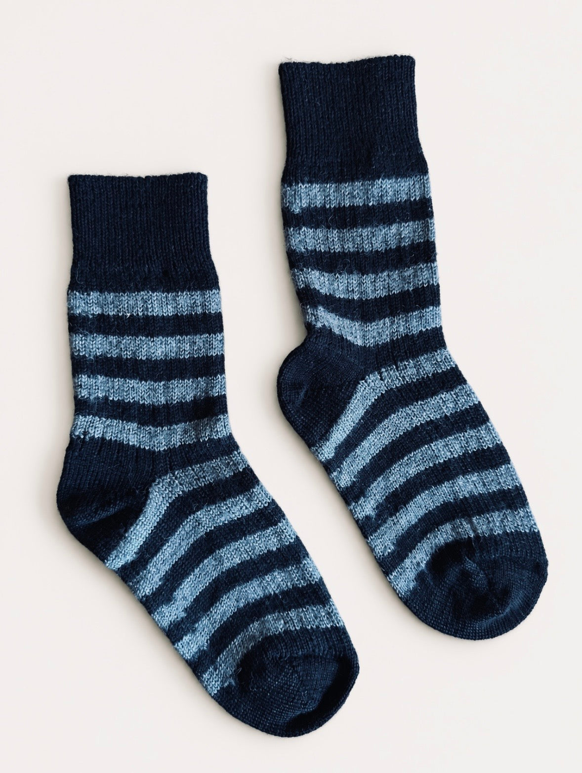 Wollsocken Streifen schw.-anthr.