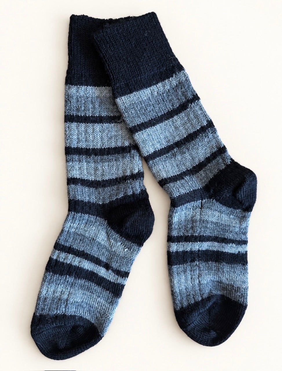 Wollsocken Streifen schwt