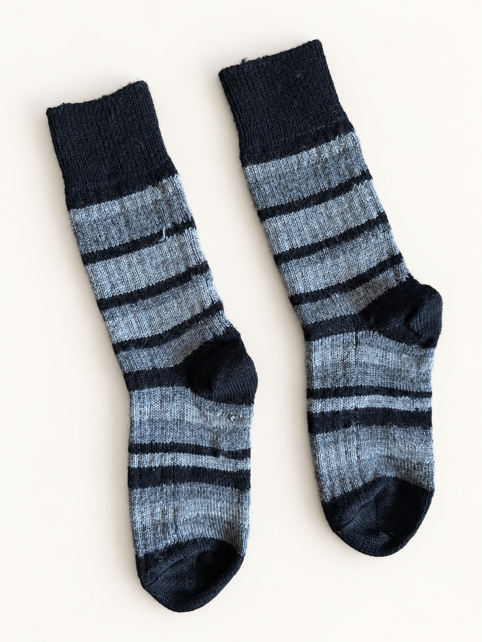 Wollsocken Streifen schwt