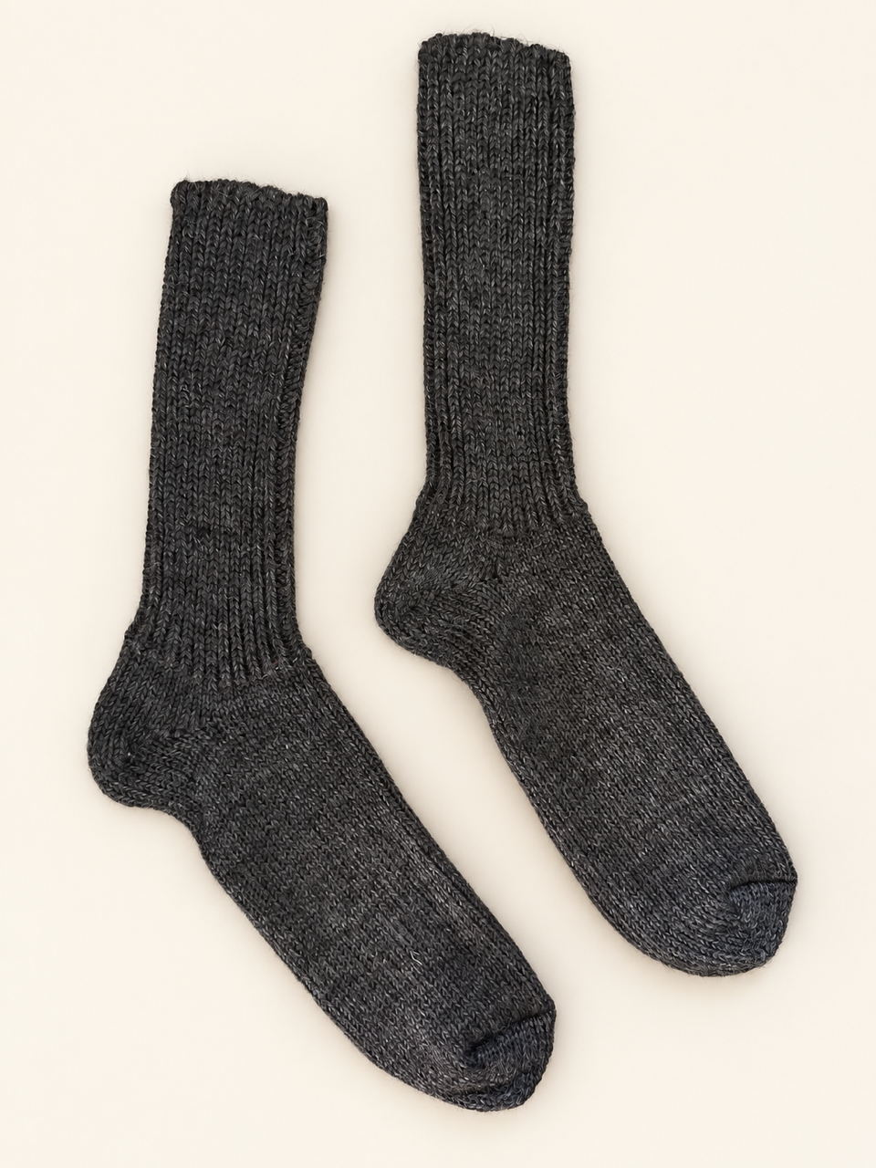 Wollsocken Dickstrick, naturbraun/-grau