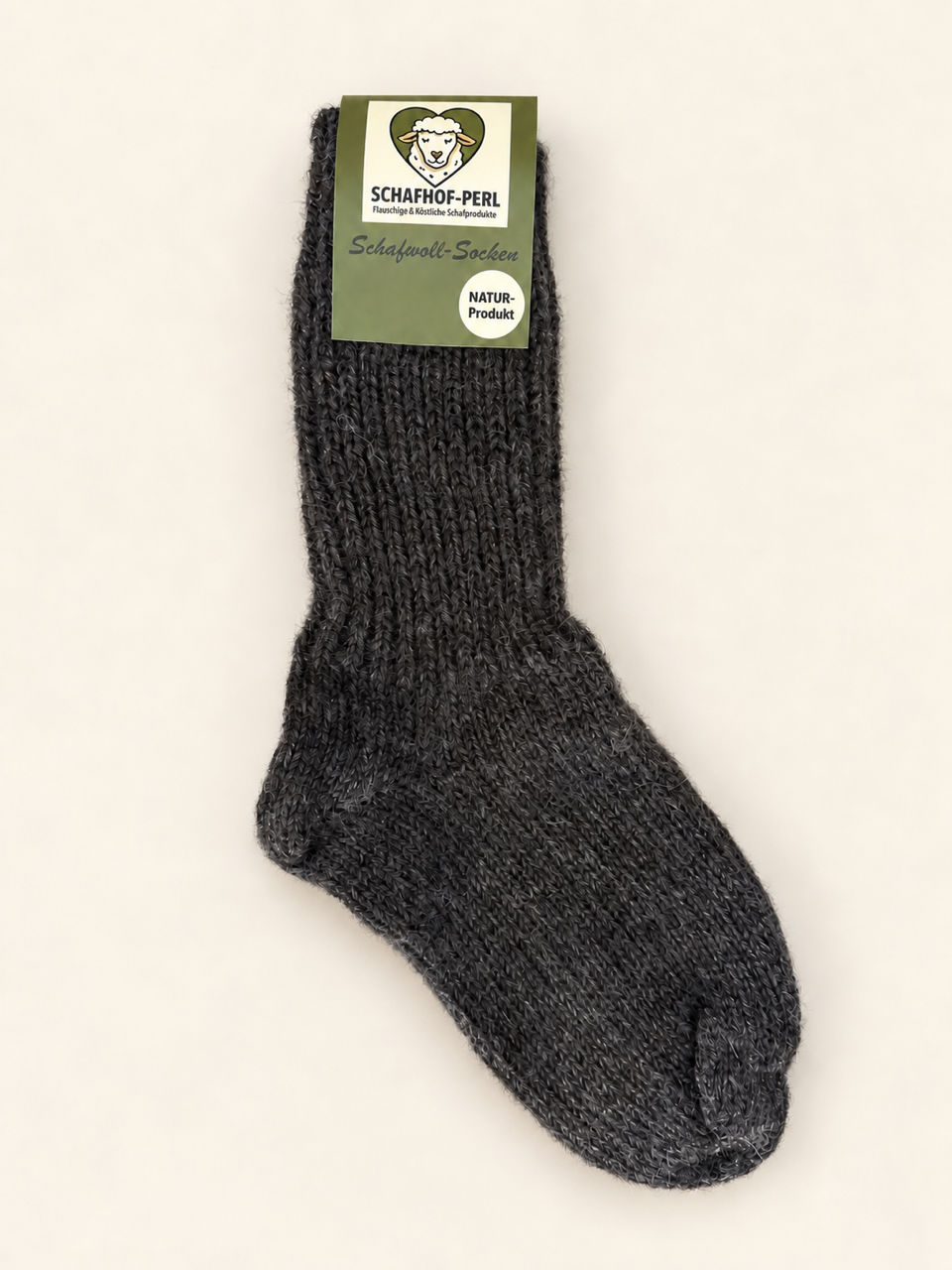Wollsocken Dickstrick, naturbraun/-grau
